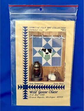 Vtg Contented Cow Wall Hanging by Wild Goose Chase Folk Art Collection